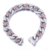 Stainless Steel Silver Flat Cuban Chain With 5A Zircon