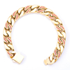 Stainless Steel Gold flat Cuban Chain With 5A Zircon