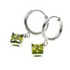 Stainless Steel Square Silver Drop Earring