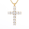 Stainless Steel Cross Pendant with 5A Zircon