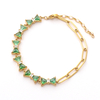 Stainless Steel Bow Bracelet With Triangle 5A Zircon 