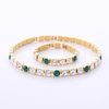 Stainless Steel Heavy Cuban bracelet neckchain with Swarovski crystal