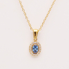 Stainless Steel Gemstone Charm Pendant Necklace With 5A Zircon
