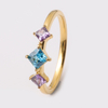 Stainless Steel Fashion Ring with Square 5A Zircon