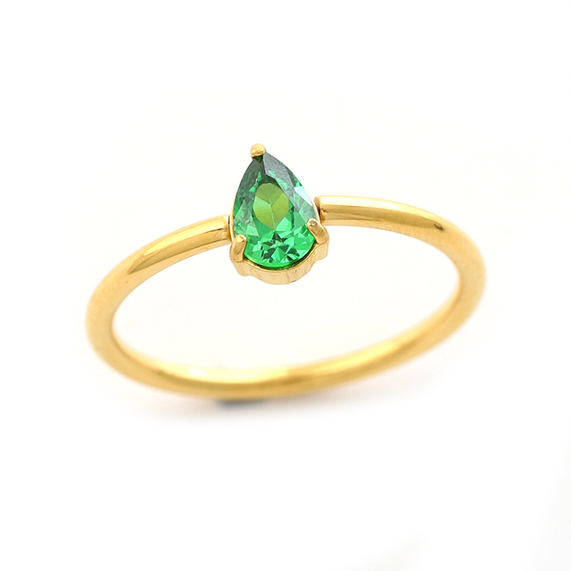 Stainless Steel Delicate Ring with 5A Zircon