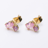 Stainless Steel Handmade Charm Stud Earrings With 5A Zircon