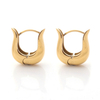Stainless Steel Geometric Wide U Shaped Hoop Earring