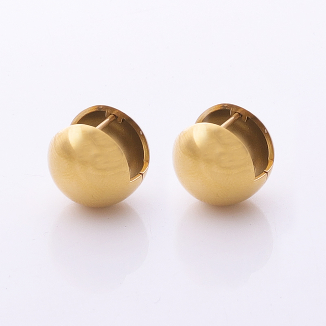 Stainless Steel Ball-shaped Hoop Earring With 5A Zircon