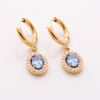 Stainless Steel Drop Earring With Colorful Zircon