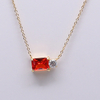 Stainless Steel Geometric Pendant Necklace With 5A Zircon