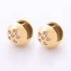 Stainless Steel Ball-shaped Hoop Earring With 5A Zircon