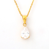 Stainless Steel Heart Pendent Necklace With 5A Zircon