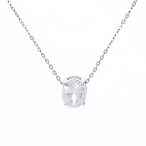 Stainless Steel Pendant Necklace With 5A Zircon