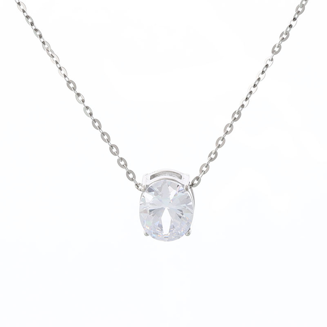Stainless Steel Pendant Necklace With 5A Zircon