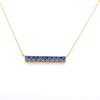 Stainless Steel Gold Long Bar Pendant Necklace With 5A Zircon