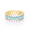 Stainless Steel Eternity Ring With Oval Zircon