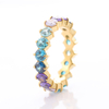 Stainless Steel Eternity Ring With Round Zircon