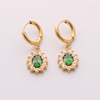 Stainless Steel Drop Earring With Colorful Zircon