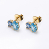 Stainless Steel Handmade Charm Stud Earrings With 5A Zircon