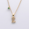 Stainless Steel 26 Alphabet Initial Letter Charms Pendants Necklace With 5A Zircon