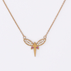 Stainless Steel Butterfly Dragonfly Pendant Necklace With 5A Zircon