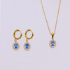 Stainless Steel Microinset Gemstone Jewelry Set With 5A Zircon