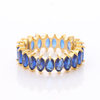 Stainless Steel Eternity Ring With Oval Zircon
