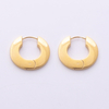 Stainless Steel Geometric Wide U Shaped Hoop Earring