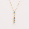 Stainless Steel Drop Pendant Necklace With 5A Zircon