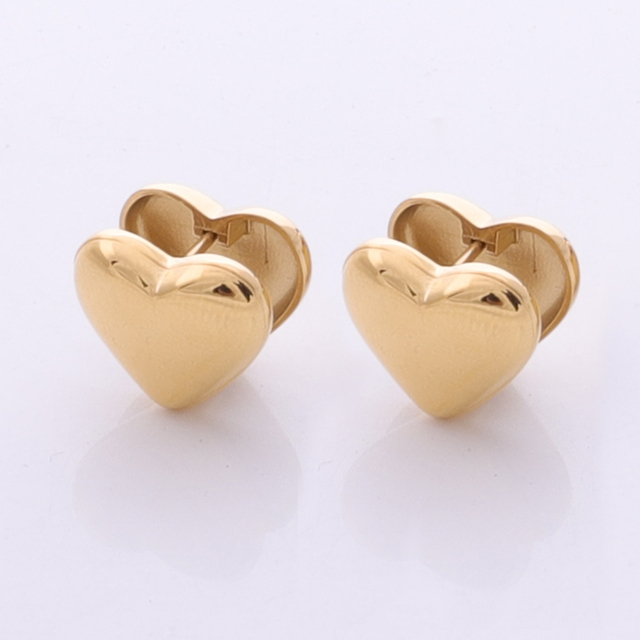 Stainless Steel Heart-shaped Hoop Earring With 5A Zircon