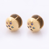 Stainless Steel Ball-shaped Hoop Earring With 5A Zircon