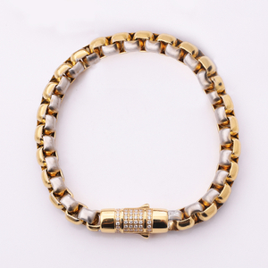 Stainless Steel Brushed Box Chain With Polished