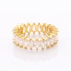 Stainless Steel Eternity Ring With Oval Zircon