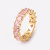Stainless Steel Eternity Ring with Triangle Zircon