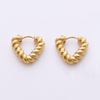 Stainless Steel Geometric Wide U Shaped Hoop Earring