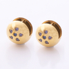 Stainless Steel Ball-shaped Hoop Earring With 5A Zircon