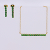 Stainless Steel Baguette Bar Jewelry Set With 5A Zircon
