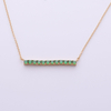 Stainless Steel Gold Long Bar Pendant Necklace With 5A Zircon