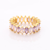 Stainless Steel Eternity Ring With Oval Zircon