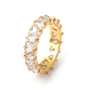 Stainless Steel Eternity Ring with Triangle Zircon