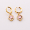 Stainless Steel Drop Earring With Colorful Zircon