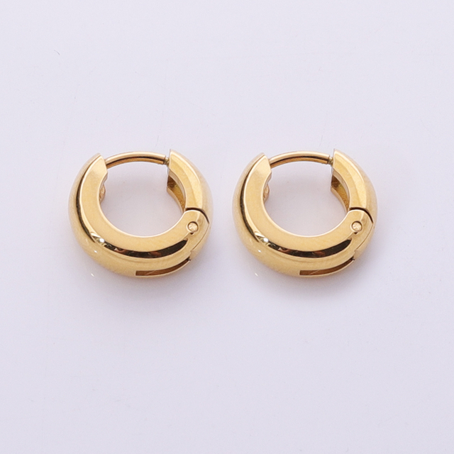 Stainless Steel Flat Circle Hoop Earring