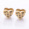 Stainless Steel Heart-shaped Hoop Earring With 5A Zircon