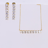 Stainless Steel Baguette Bar Jewelry Set With 5A Zircon