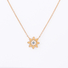 Stainless Steel Moon Star Pendant Necklace With 5A Zircon