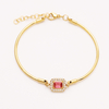 Stainless Steel microinset bracelet with 5A Zircon