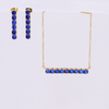 Stainless Steel Baguette Bar Jewelry Set With 5A Zircon