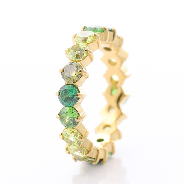Stainless Steel Eternity Ring With Round Zircon