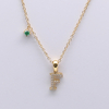 Stainless Steel 26 Alphabet Initial Letter Charms Pendants Necklace With 5A Zircon