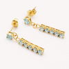 Stainless Steel Drop Bar Stud Earrings With 5A Zircon
